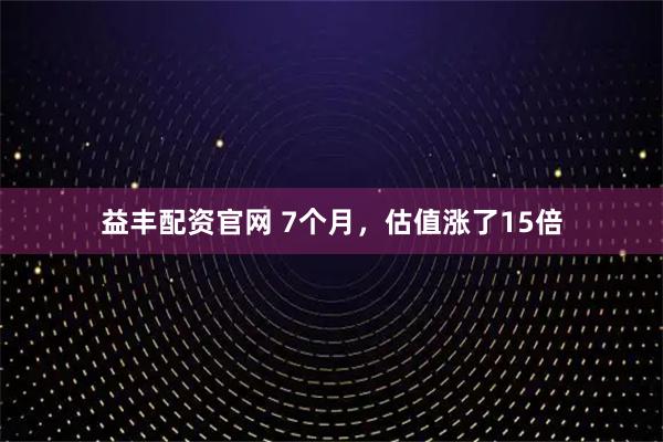 益丰配资官网 7个月，估值涨了15倍