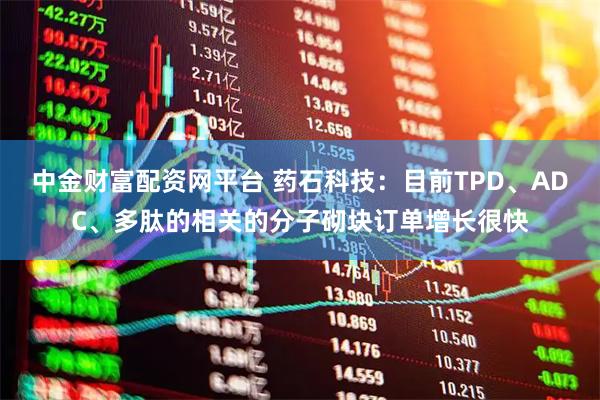 中金财富配资网平台 药石科技：目前TPD、ADC、多肽的相关的分子砌块订单增长很快