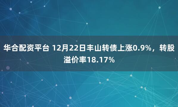 华合配资平台 12月22日丰山转债上涨0.9%，转股溢价率18.17%